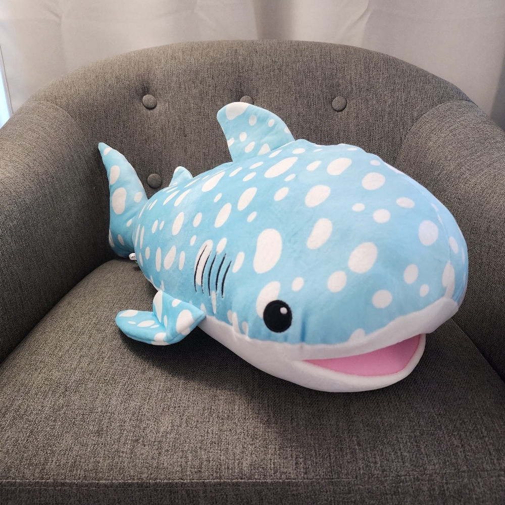 Pink and Blue Stuffed Whale Shark Toy